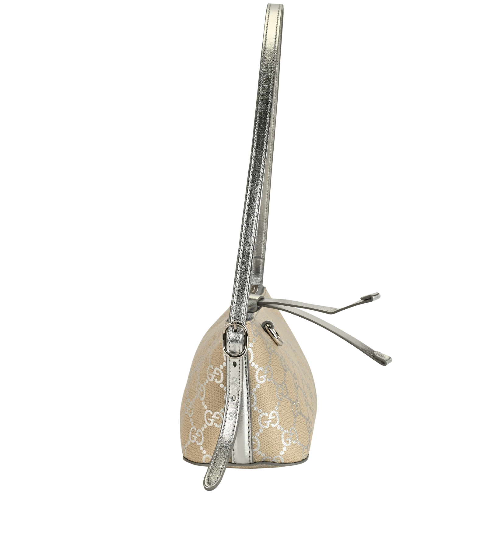 GG Small Emblem, &pound;550, Handbags, Beige/Silver, Canvas/Leather, Side view